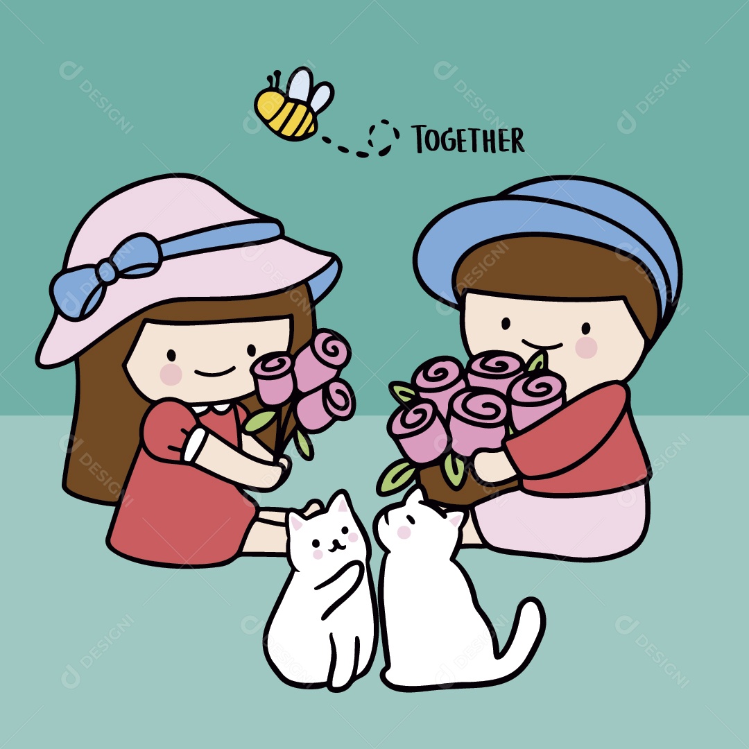 Casal Ilustrações do Dia dos Namorados Vetor EPS