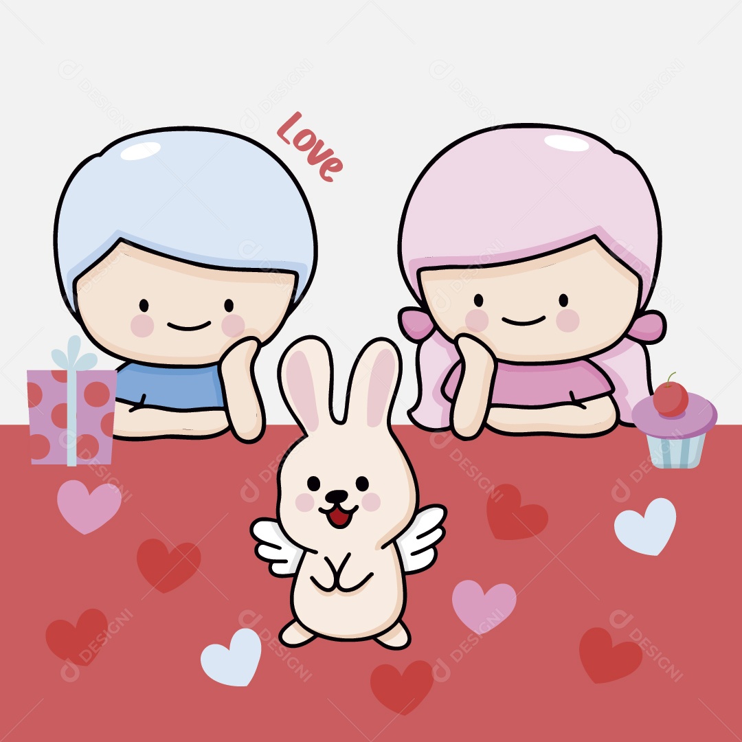 Casal Ilustrações do Dia dos Namorados Vetor EPS