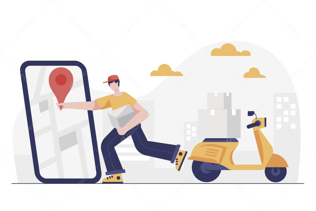 Entregador Ilustração Vetor EPS