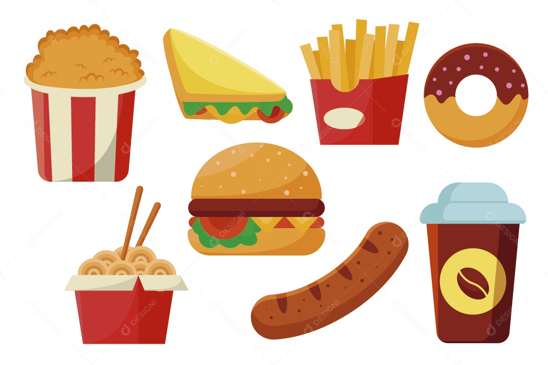 Lanches Ilustração Vetor EPS
