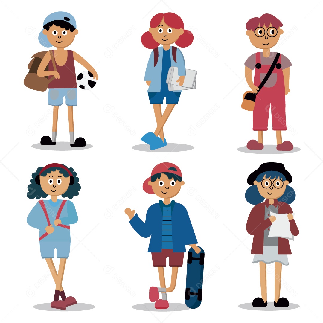 Ilustrações de Jovens Vetor EPS