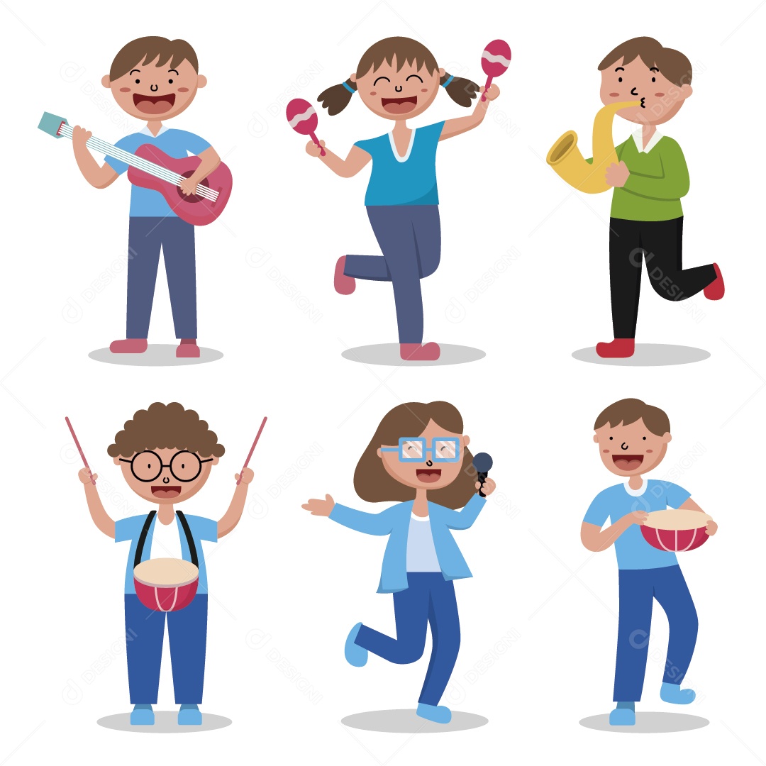 Personagem Músicos  Ilustração Vetor EPS