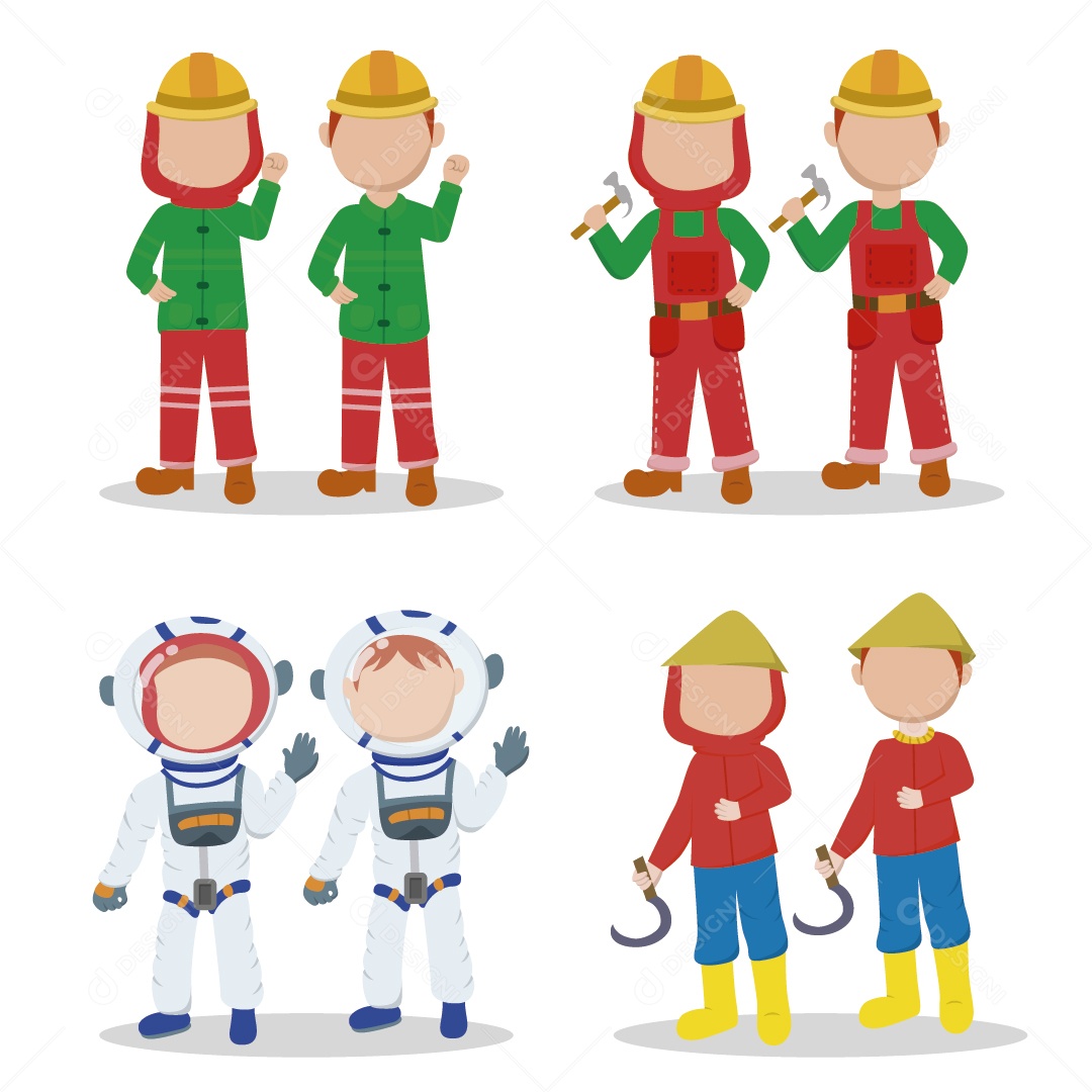 Conjunto de Profissões de Personagem Vetor EPS