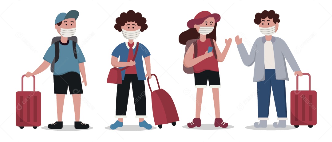 Ilustração de Personagem Turistas Vetor EPS