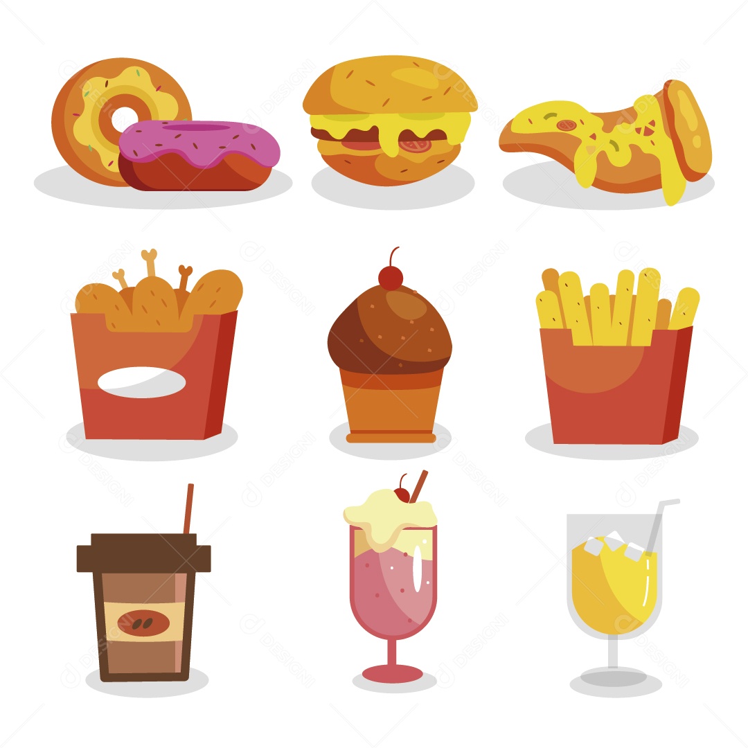 Lanches Ilustração Vetor EPS