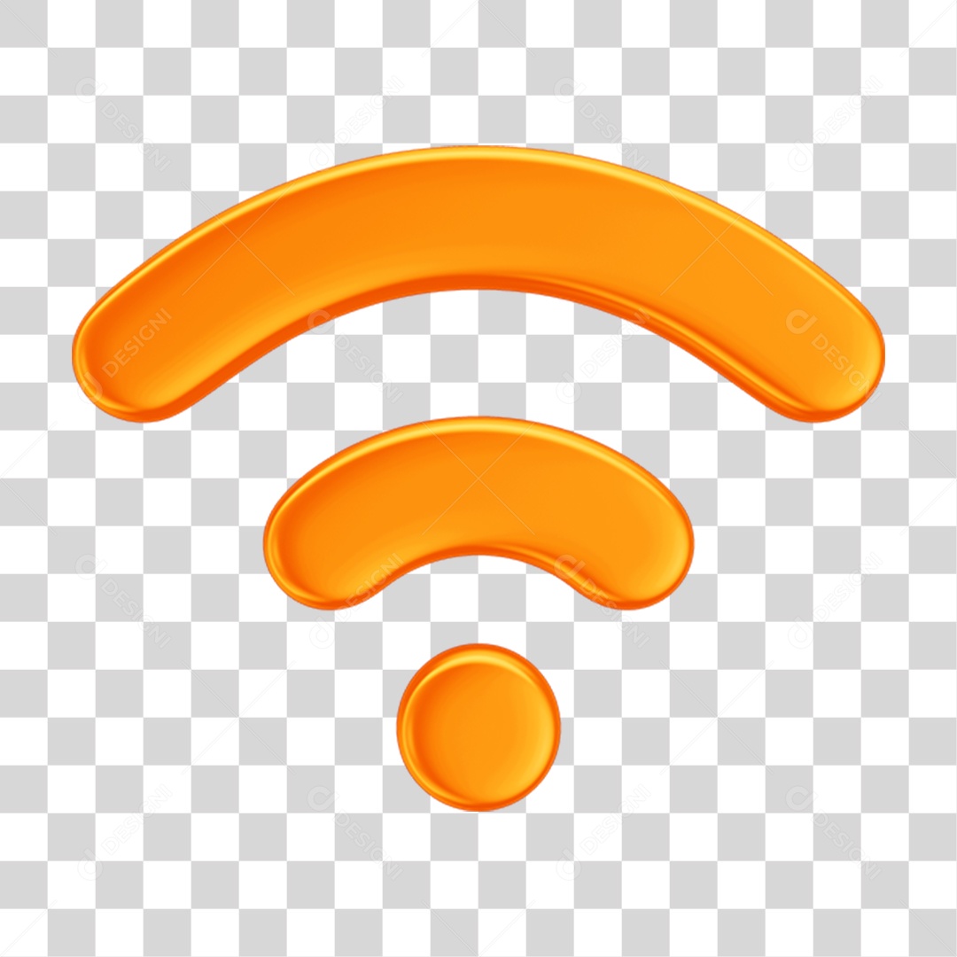 Ícone 3D Wi-fi Para Composição PNG Transparente