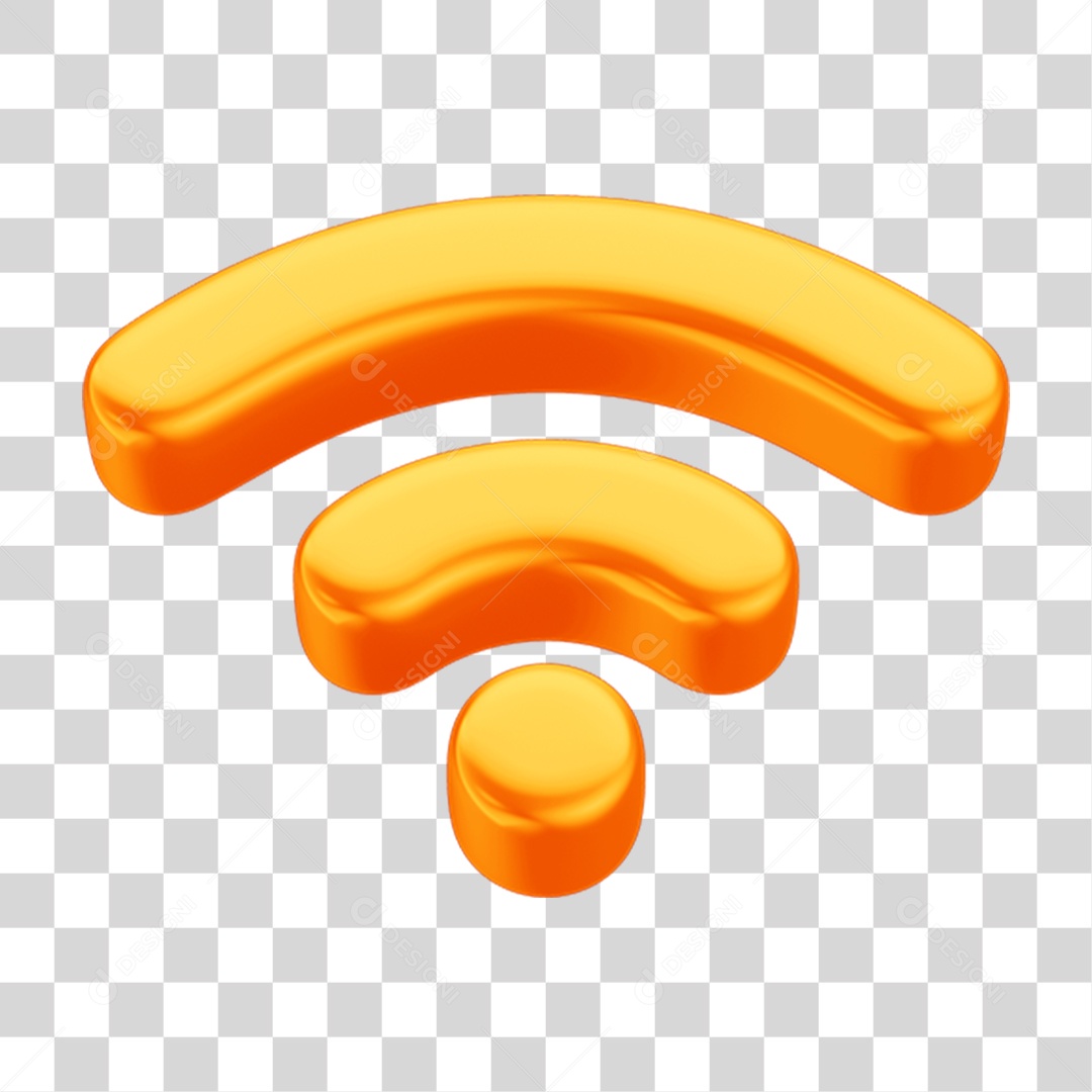 Ícone 3D Wi-fi Para Composição PNG Transparente