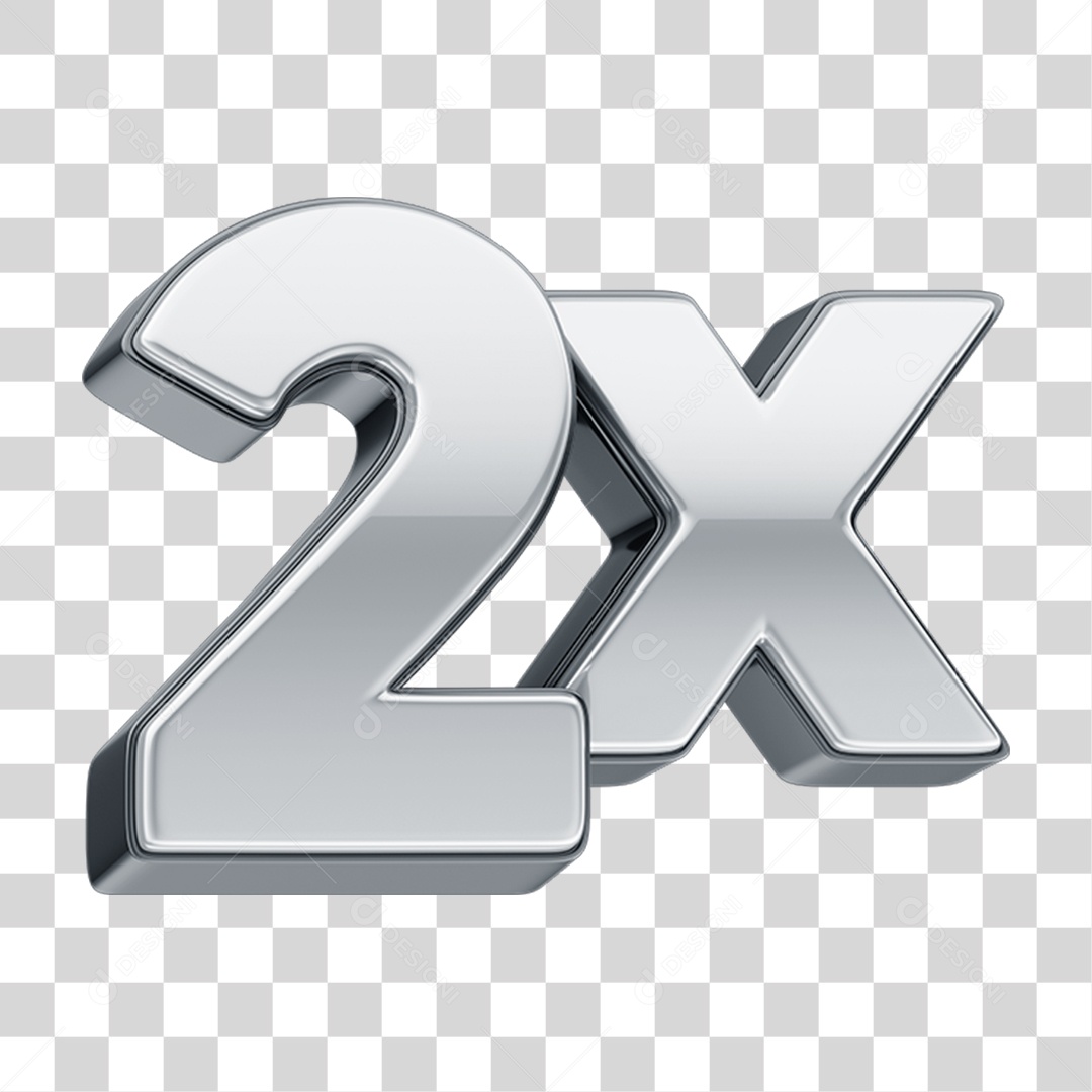 Número Prata 2x PNG Transparente