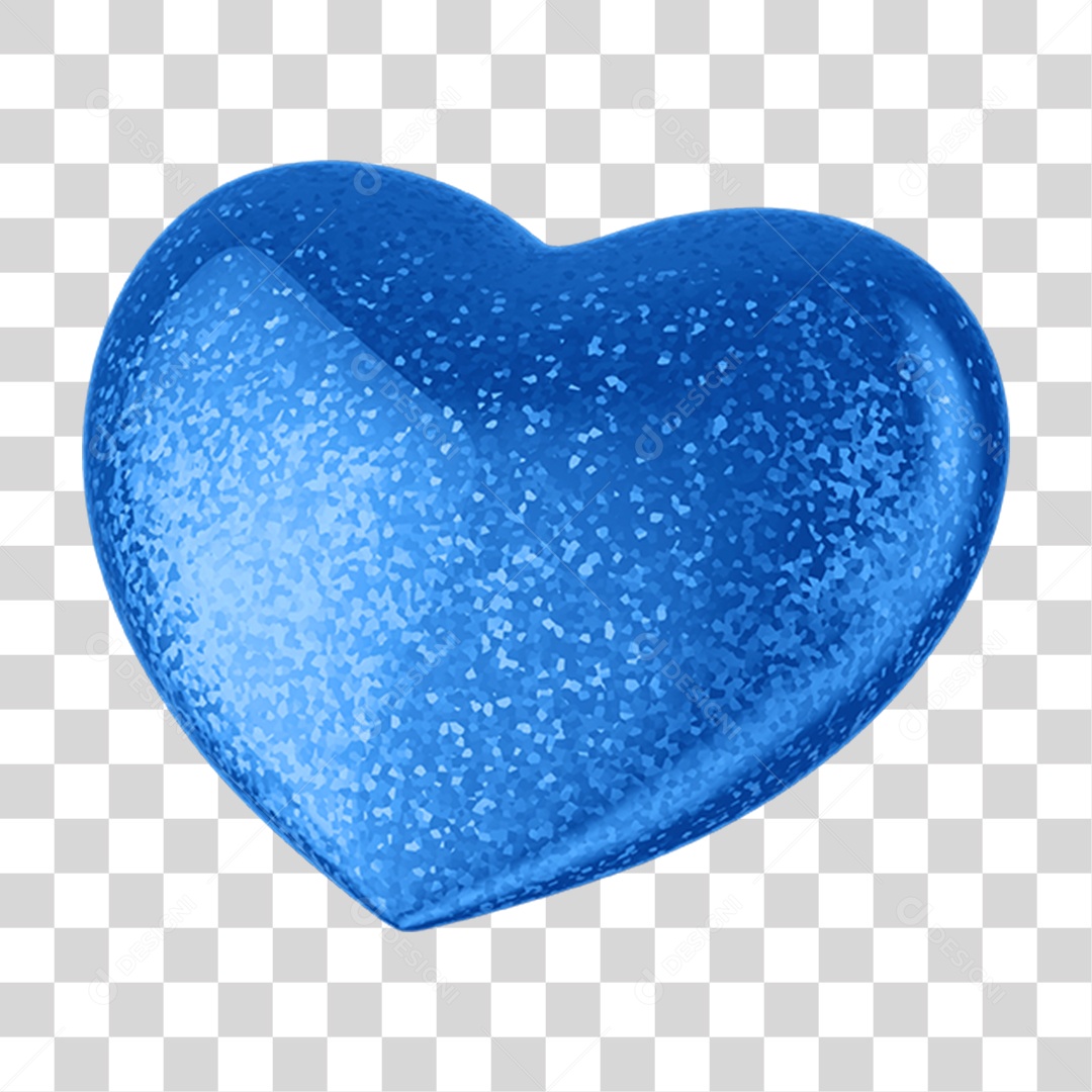 Coração Azul Dia dos Pais Amor e Carinho PNG Transparente