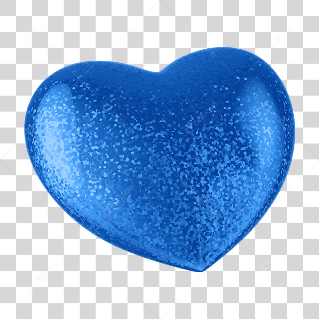 Coração Azul Dia dos Pais Amor e Carinho PNG Transparente