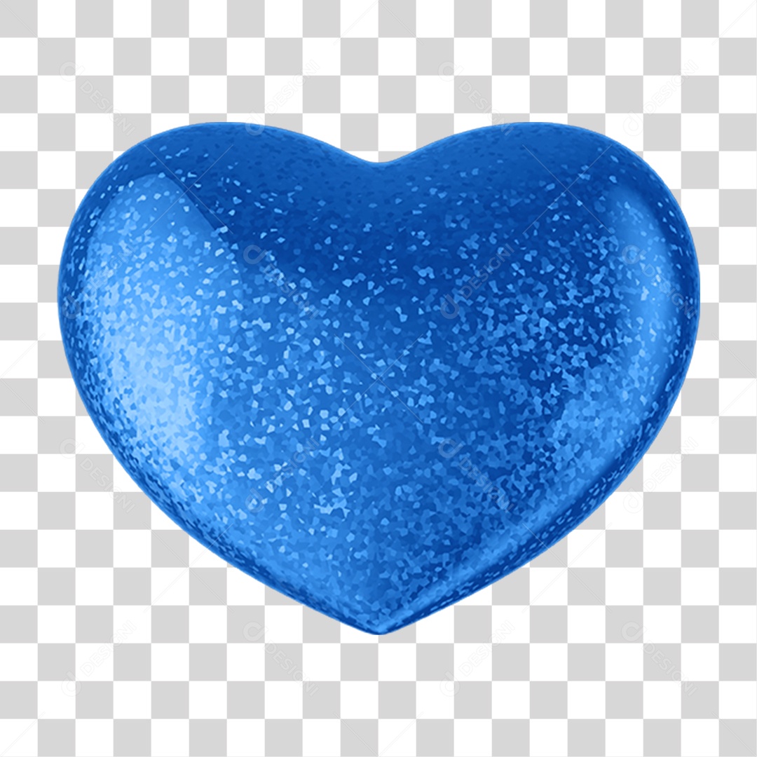 Coração Azul Dia dos Pais Amor e Carinho PNG Transparente