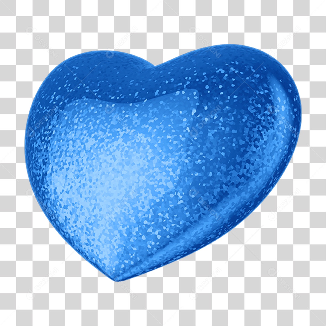 Coração Azul Dia dos Pais Amor e Carinho PNG Transparente