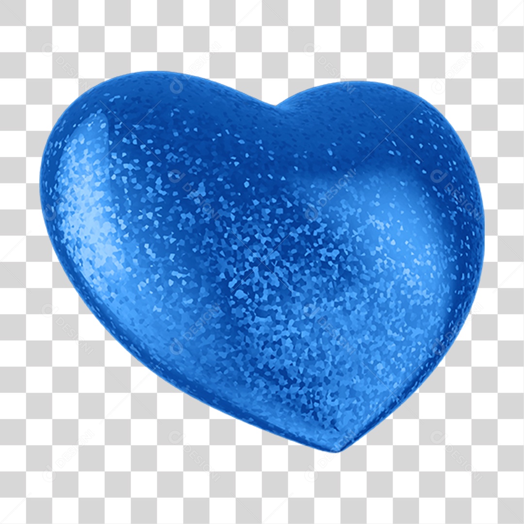 Coração Azul Dia dos Pais Amor e Carinho PNG Transparente