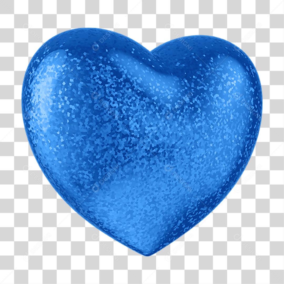 Coração Azul Dia dos Pais Amor e Carinho PNG Transparente
