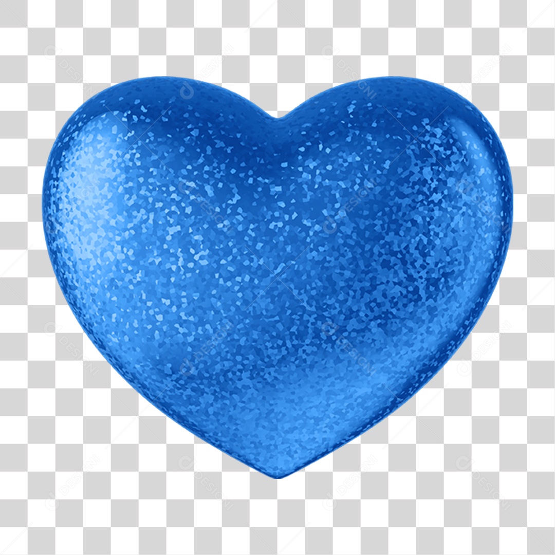 Coração Azul Dia dos Pais Amor e Carinho PNG Transparente