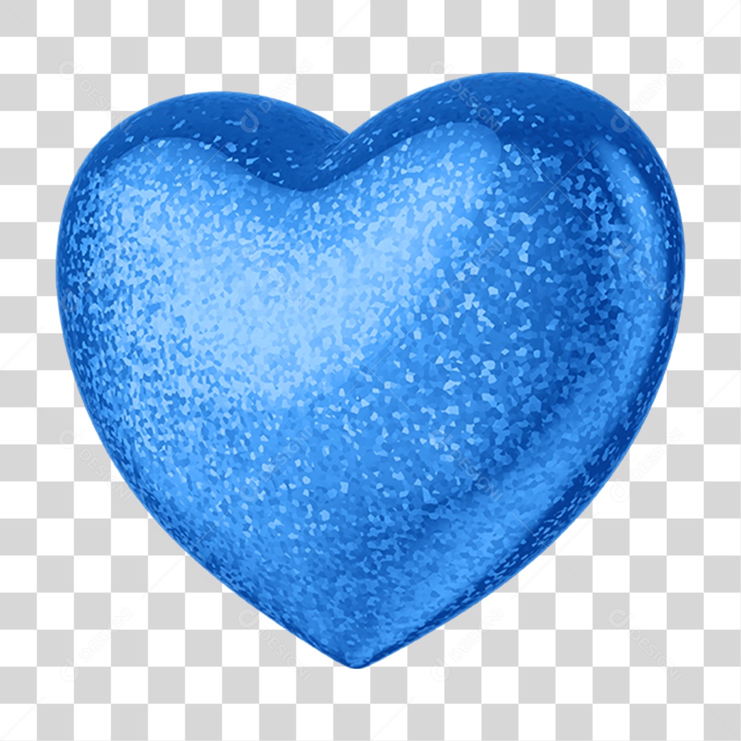 Coração Azul Dia dos Pais Amor e Carinho PNG Transparente
