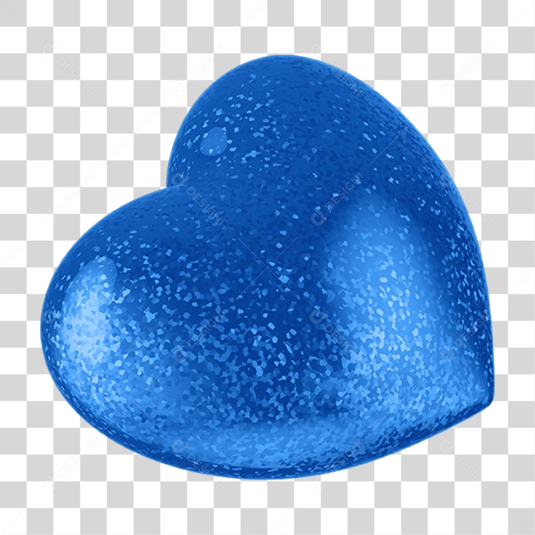 Coração Azul Dia dos Pais Amor e Carinho PNG Transparente