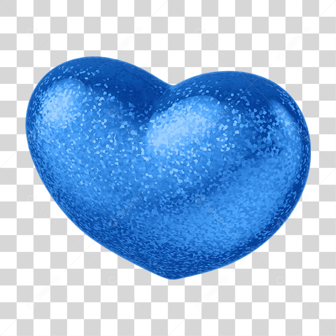 Coração Azul Dia dos Pais Amor e Carinho PNG Transparente