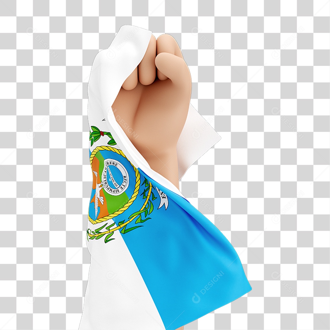 Mão Erguida com Bandeira do Rio de Janeiro PNG Transparente