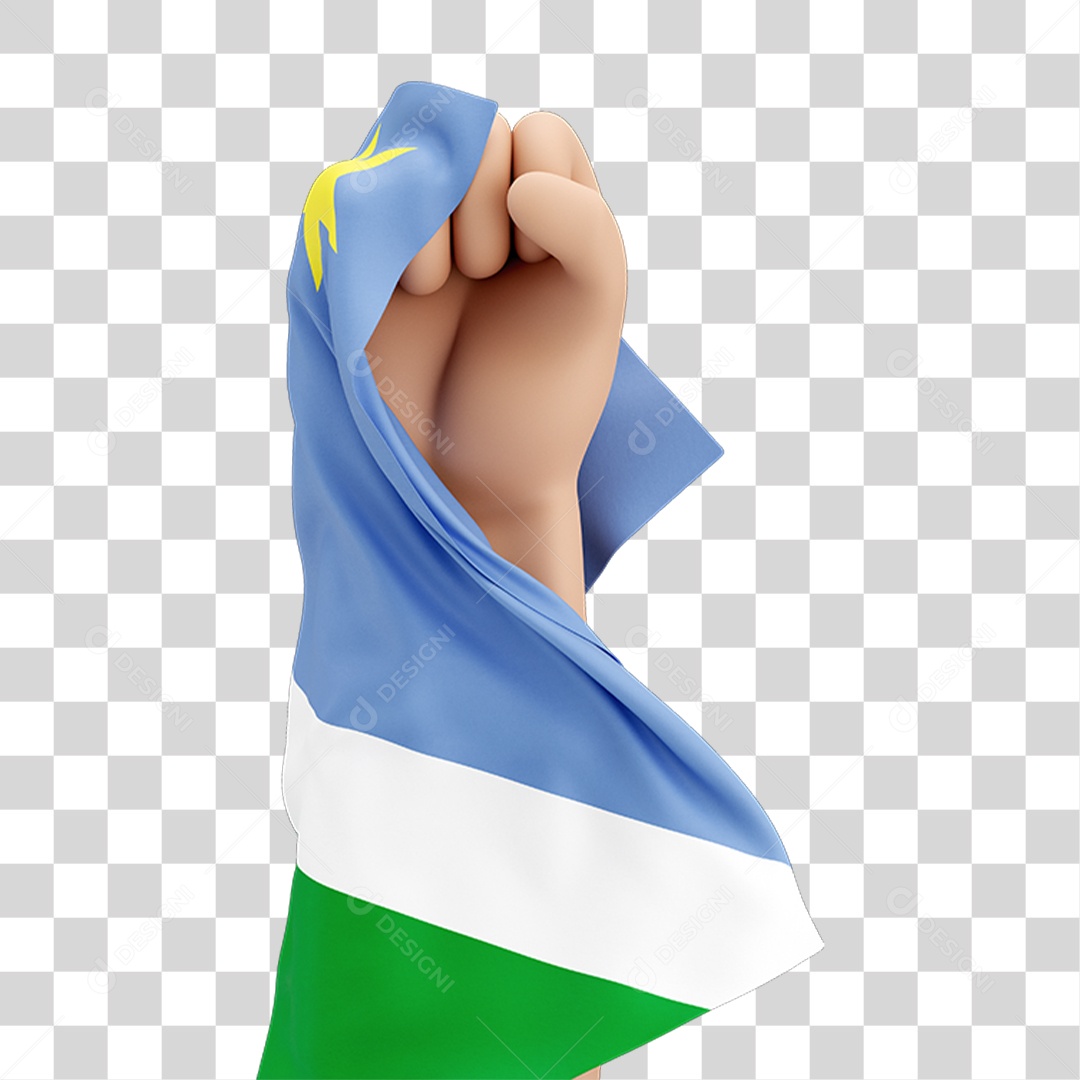 Mão Erguida com Bandeira de Mato Grosso do Sul PNG Transparente