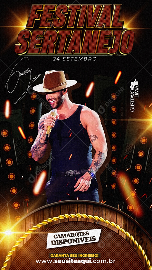 Social Media Flyer Story Festival Sertanejo PSD Editável