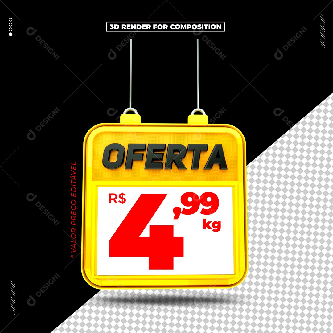 Selo 3D Ofertas Para Composição PSD