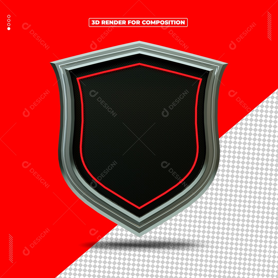 Elemento 3D Brasão Para Composição PSD