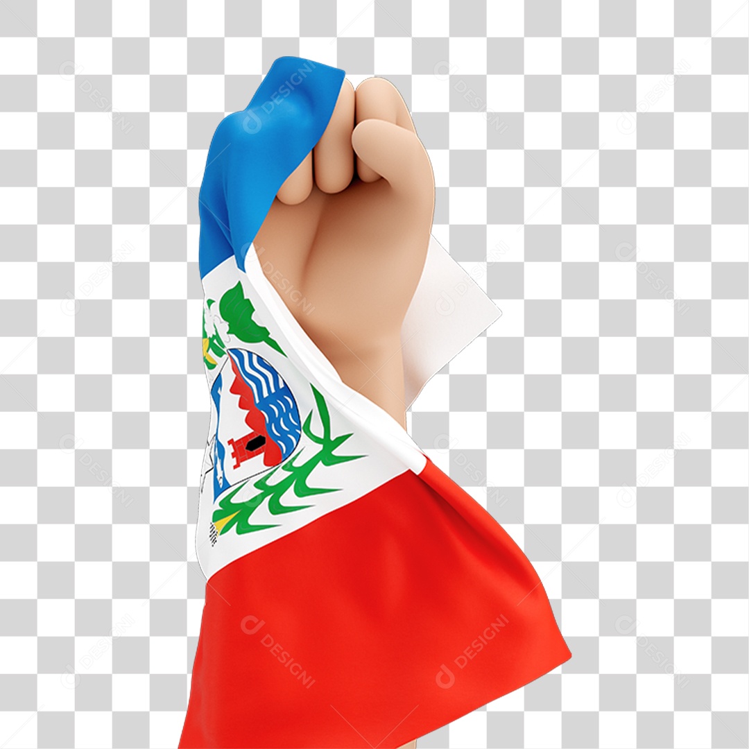 Mão Erguida com Bandeira de Alagoas PNG Transparente