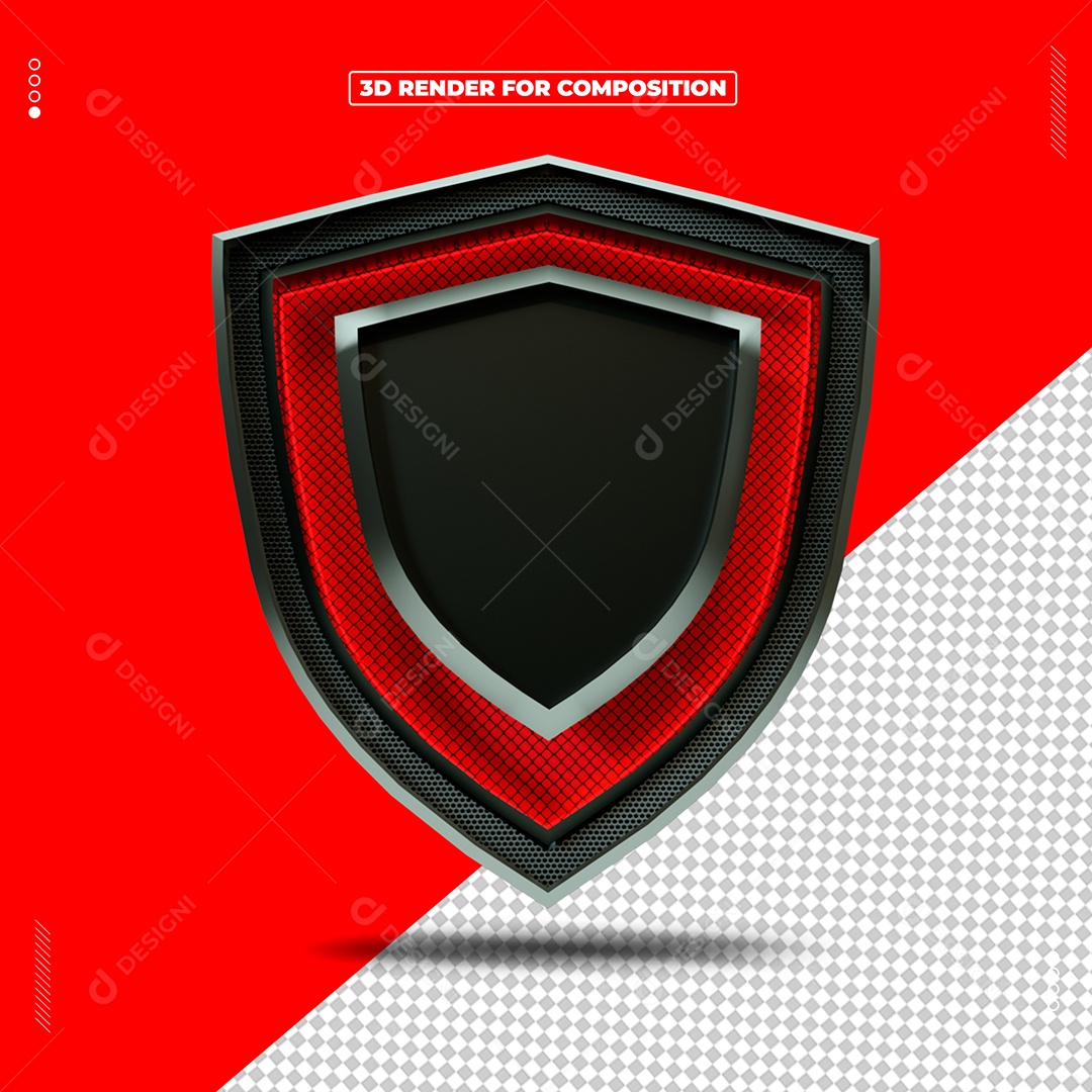 Elemento 3D Brasão Para Composição PSD