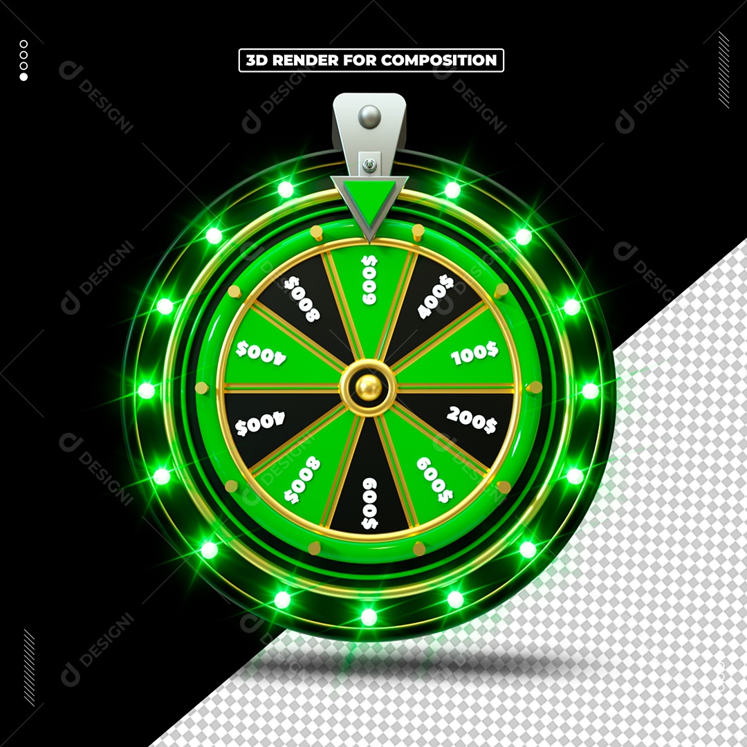 Roleta De Dinheiro Elemento 3D Para Composição PSD