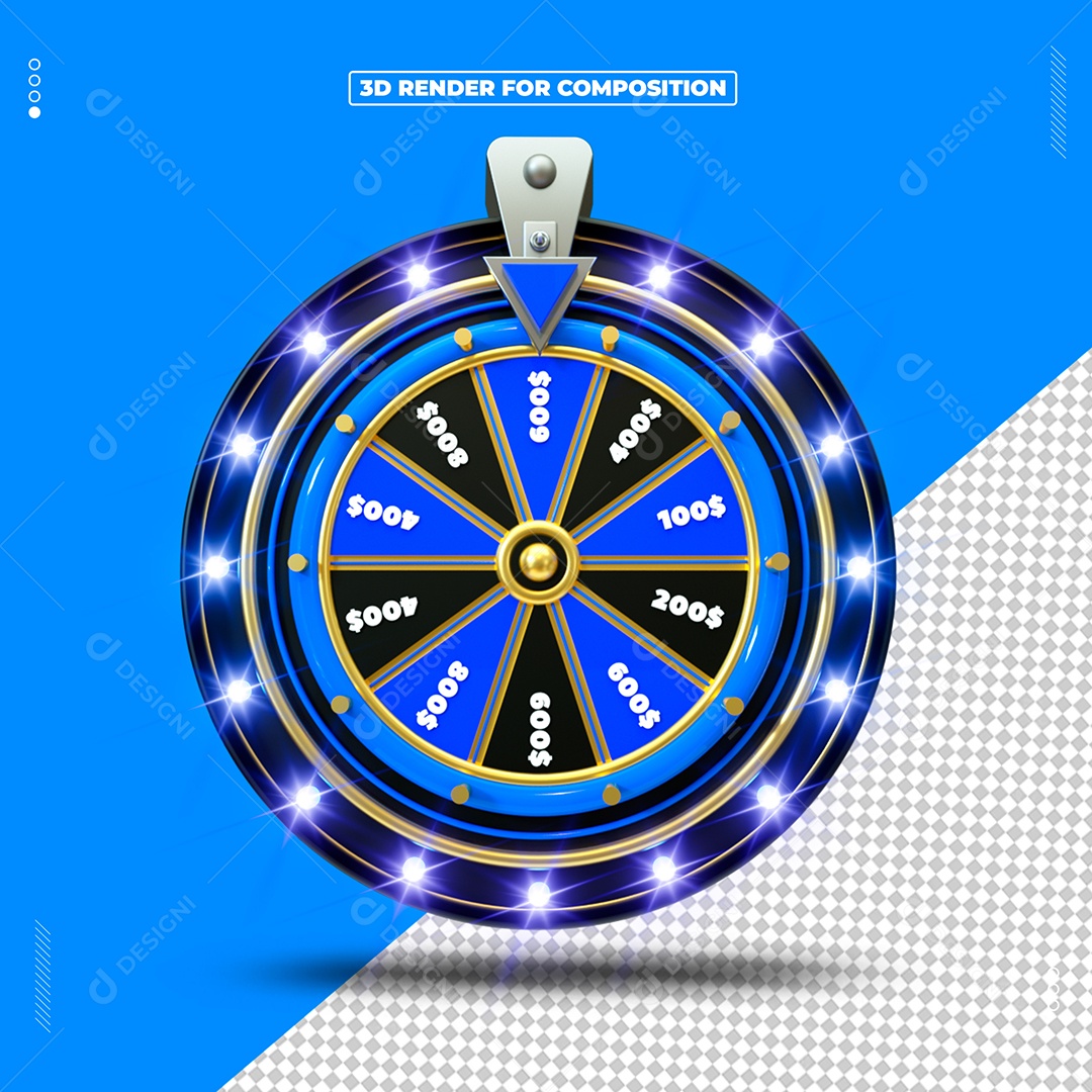 Elemento 3D Roleta De Dinheiro Para Composição PSD