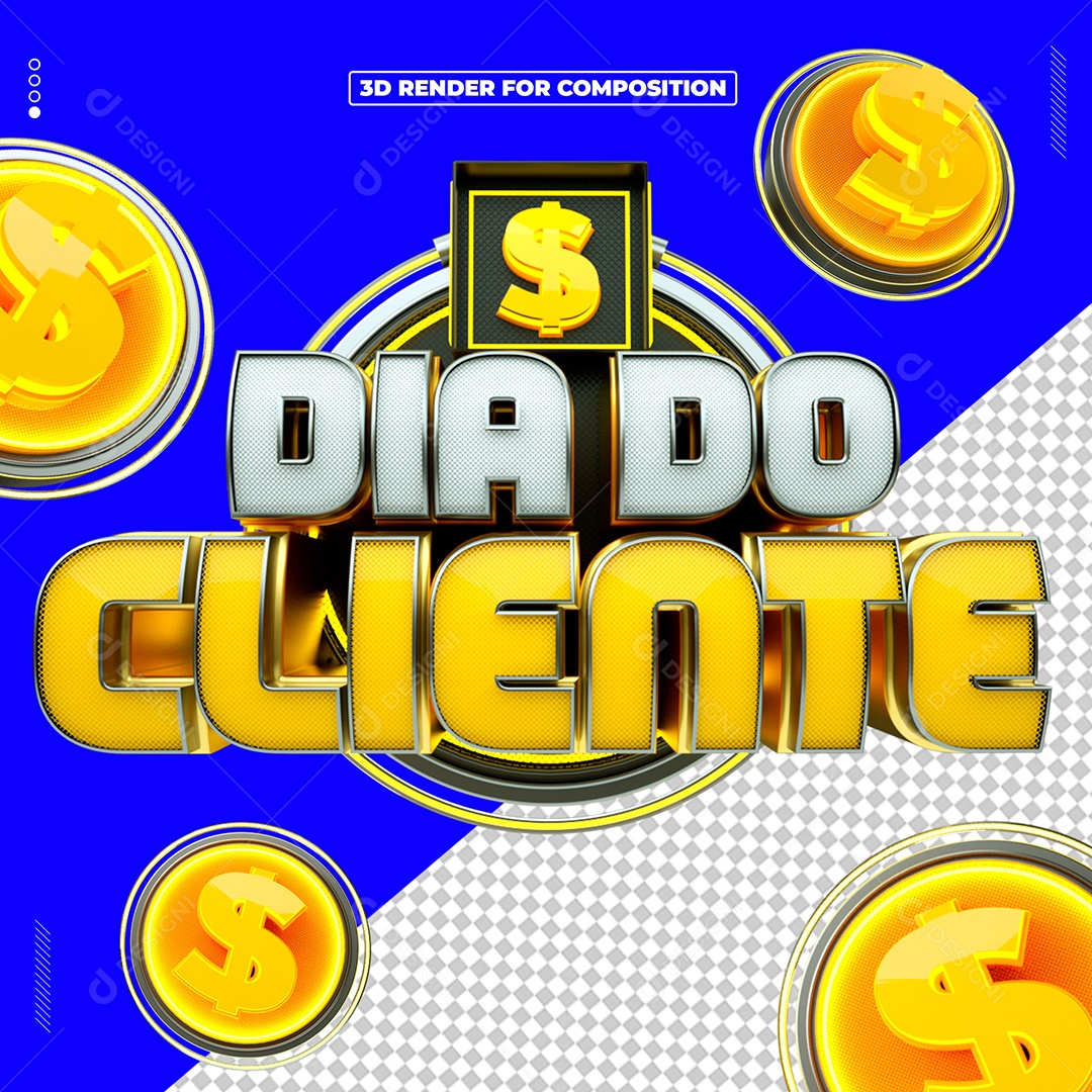 Selo 3D Dia Do Cliente Para Composição PSD