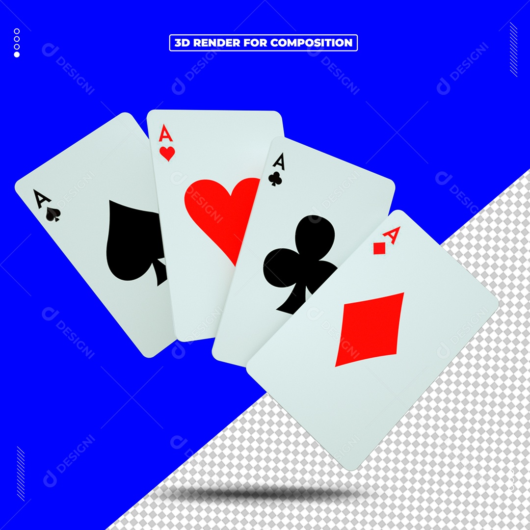Elemento 3D Carta De Baralho A Naipe Para Composição PSD