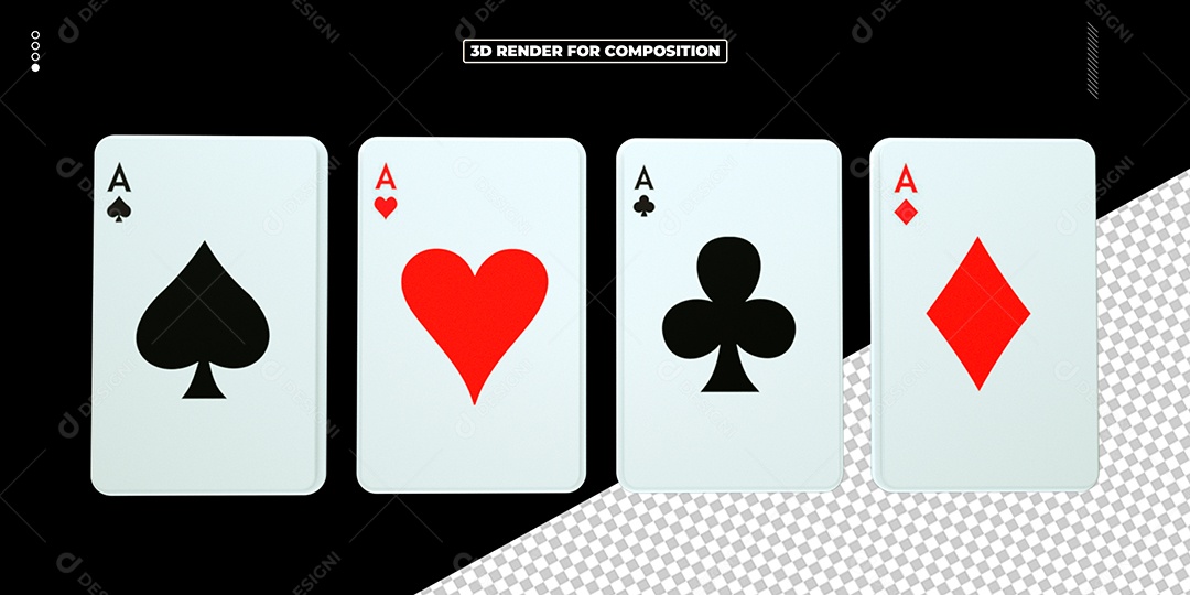 Elemento 3D Carta De Baralho A Naipe Para Composição PSD