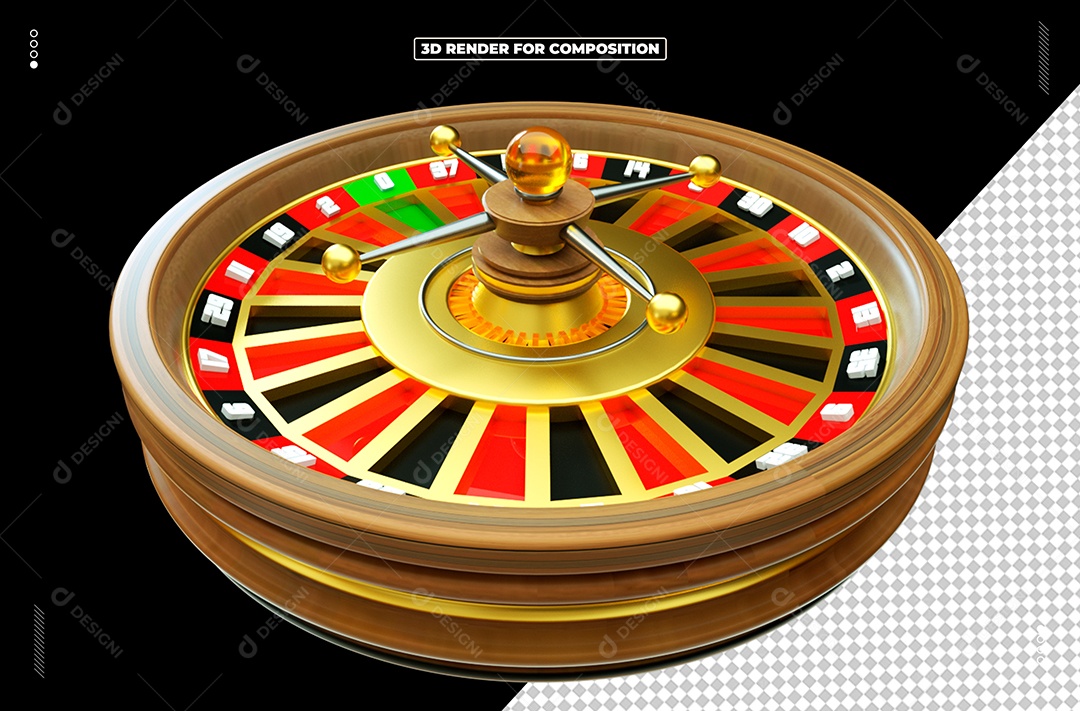Elemento 3D Roleta De Cassino Para Composição PSD