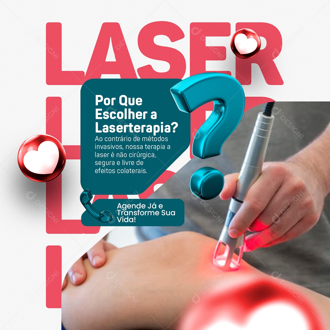 Clínica Laser Terapia Por Que Escolher a Laserterapia Social Media PSD Editável