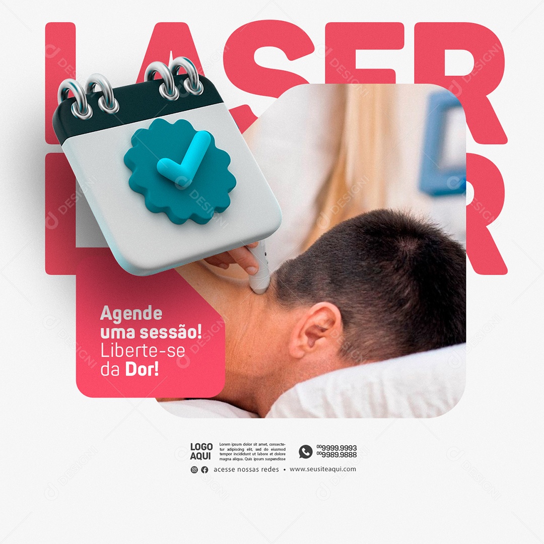 Clínica Laser Terapia Agende uma Sessão Social Media PSD Editável