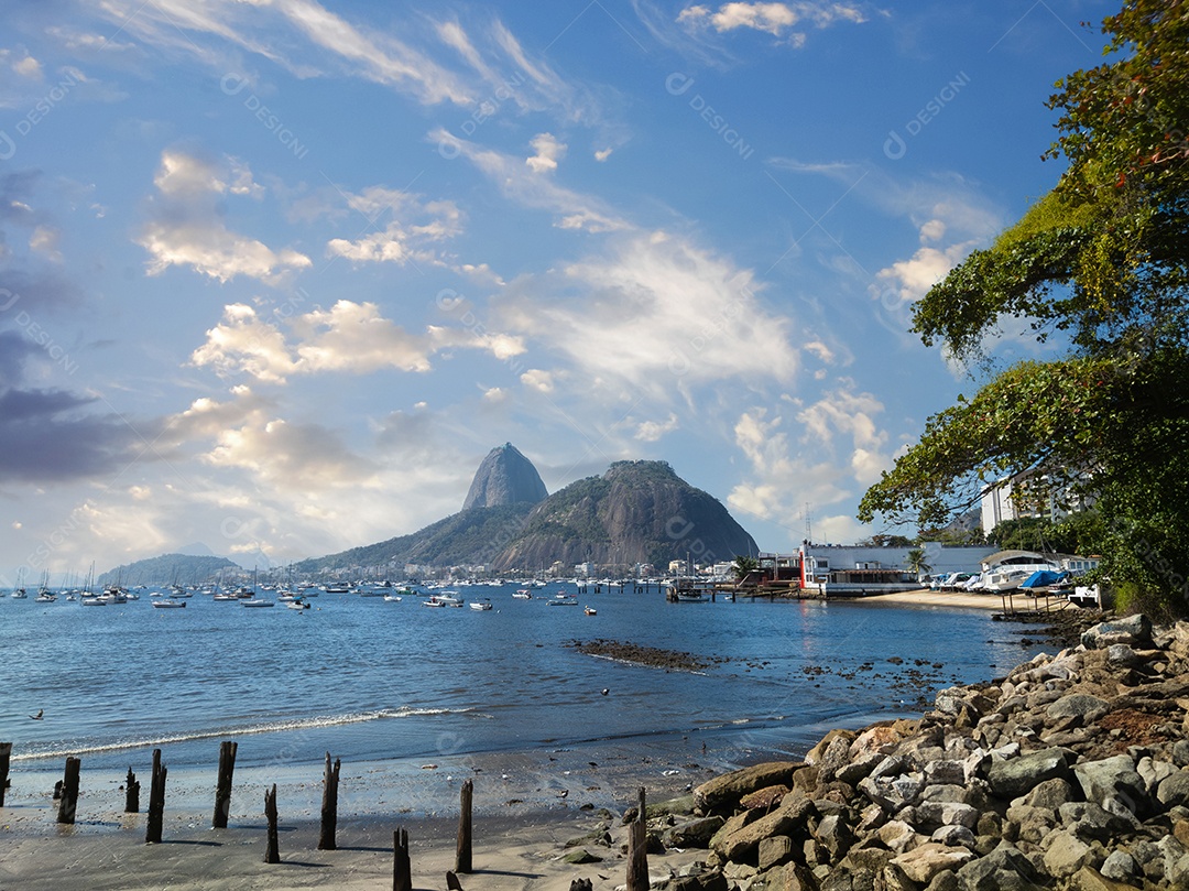 Vista para o Pão de Açúcar no Rio de Janeiro Brasil.