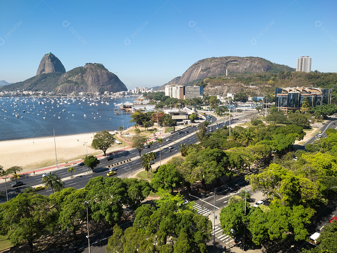 Vista para o Pão de Açúcar no Rio de Janeiro Brasil.
