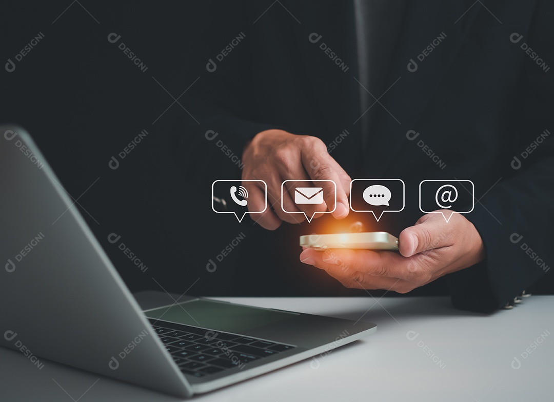 Página do site, entre em contato conosco ou conceito de marketing por e-mail, cliente