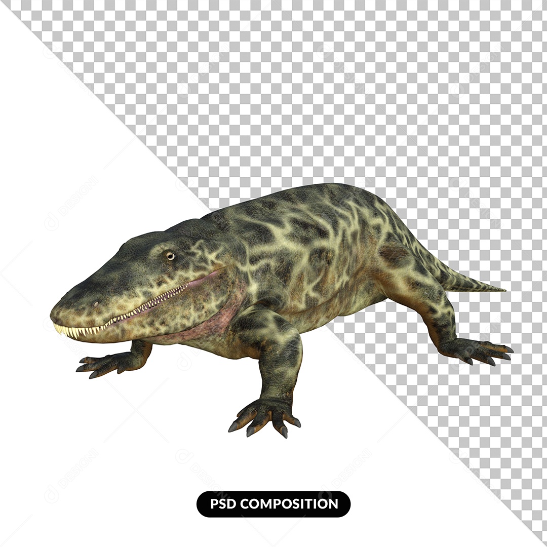 Eryops Dinossauro Elemento 3D para Composição PSD