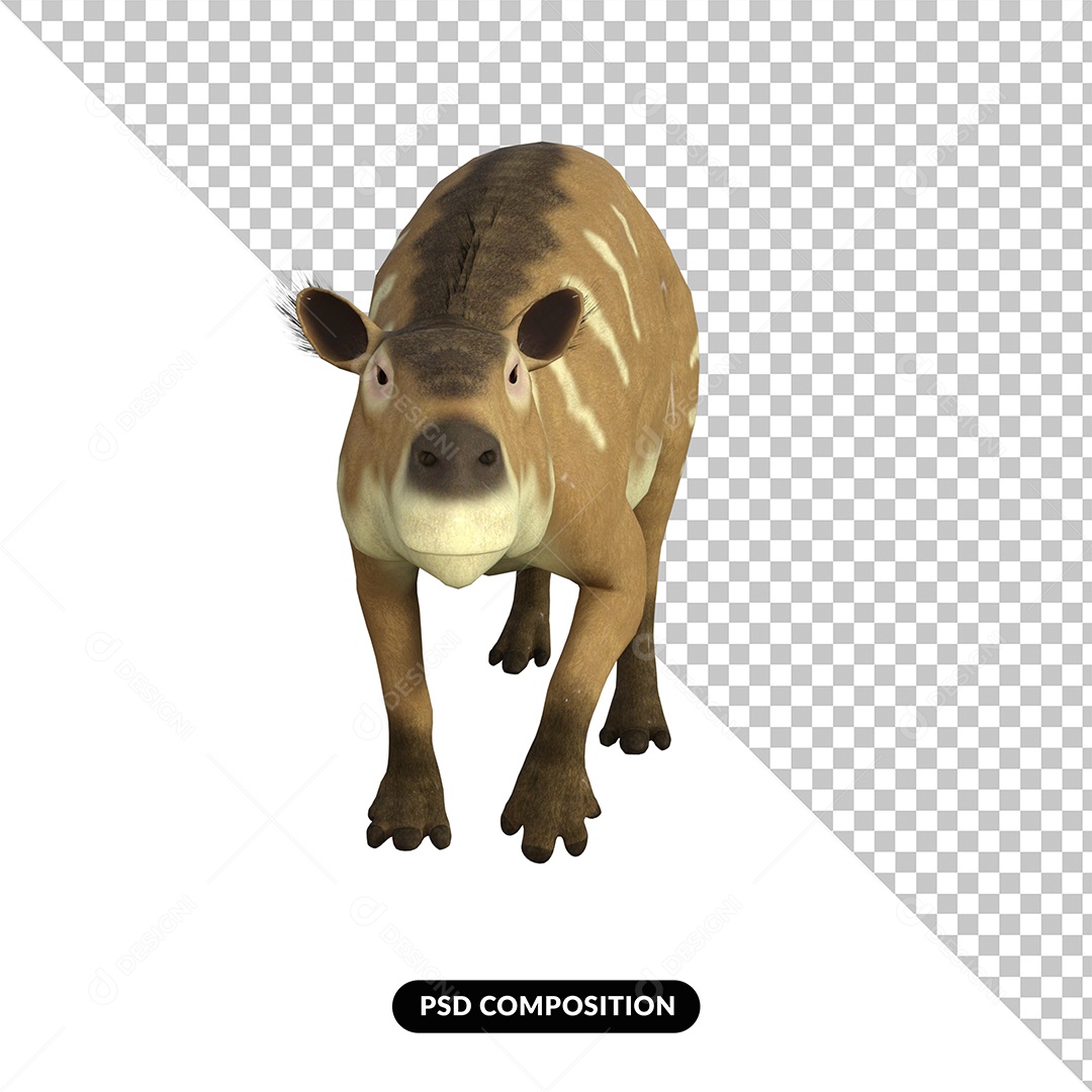 Eurohippus Dinossauro Elementos 3D para Composição PSD
