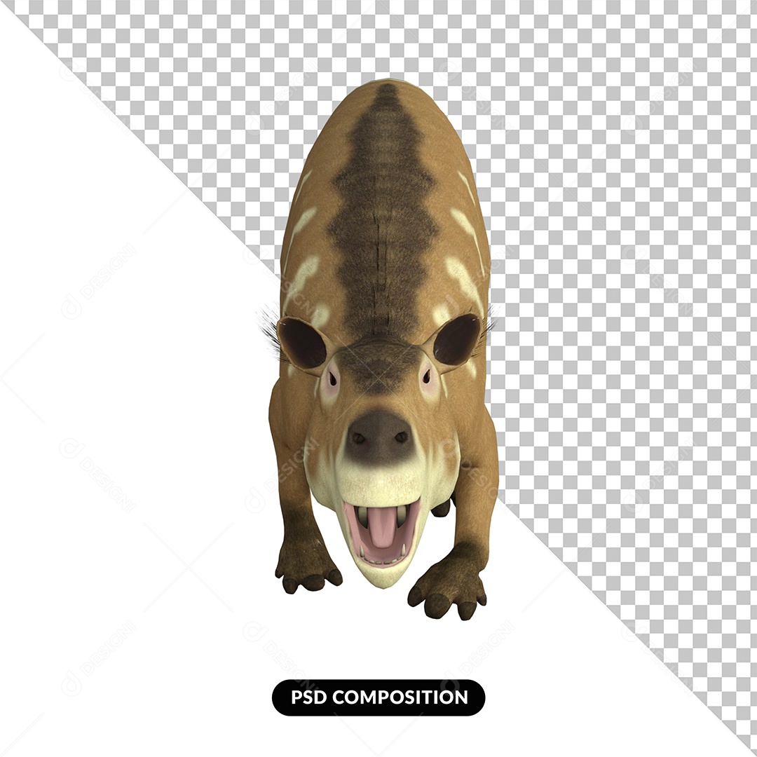 Eurohippus Dinossauro Elemento 3D para Composição PSD