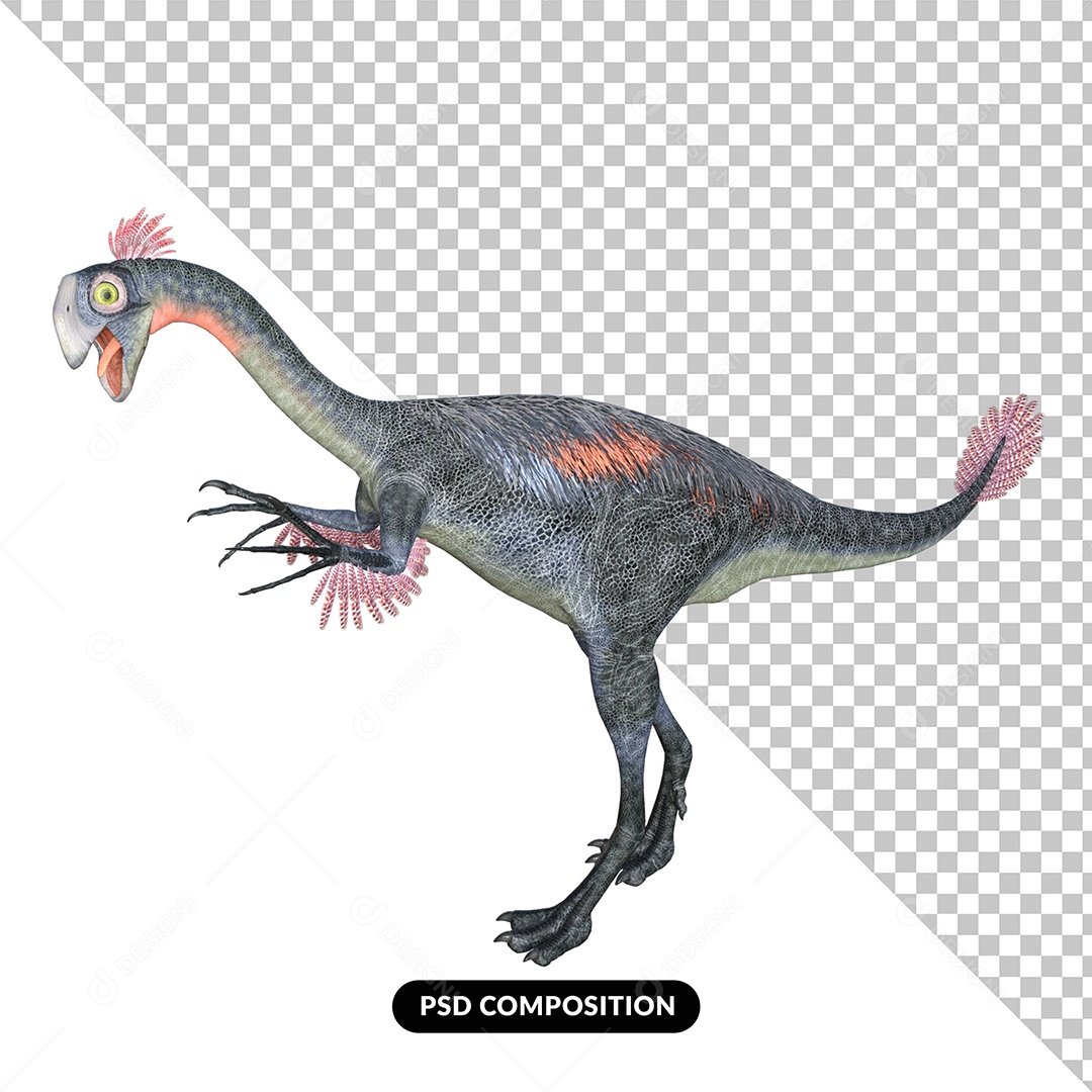 Gigantoraptor Dinossauro Elemento 3D para Composição PSD