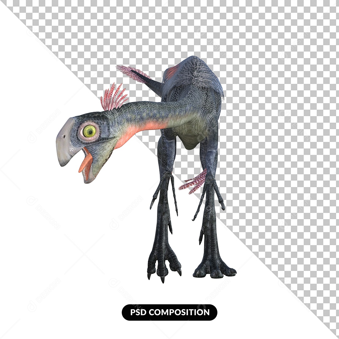 Gigantoraptor Dinossauro Elemento 3D para Composição PSD