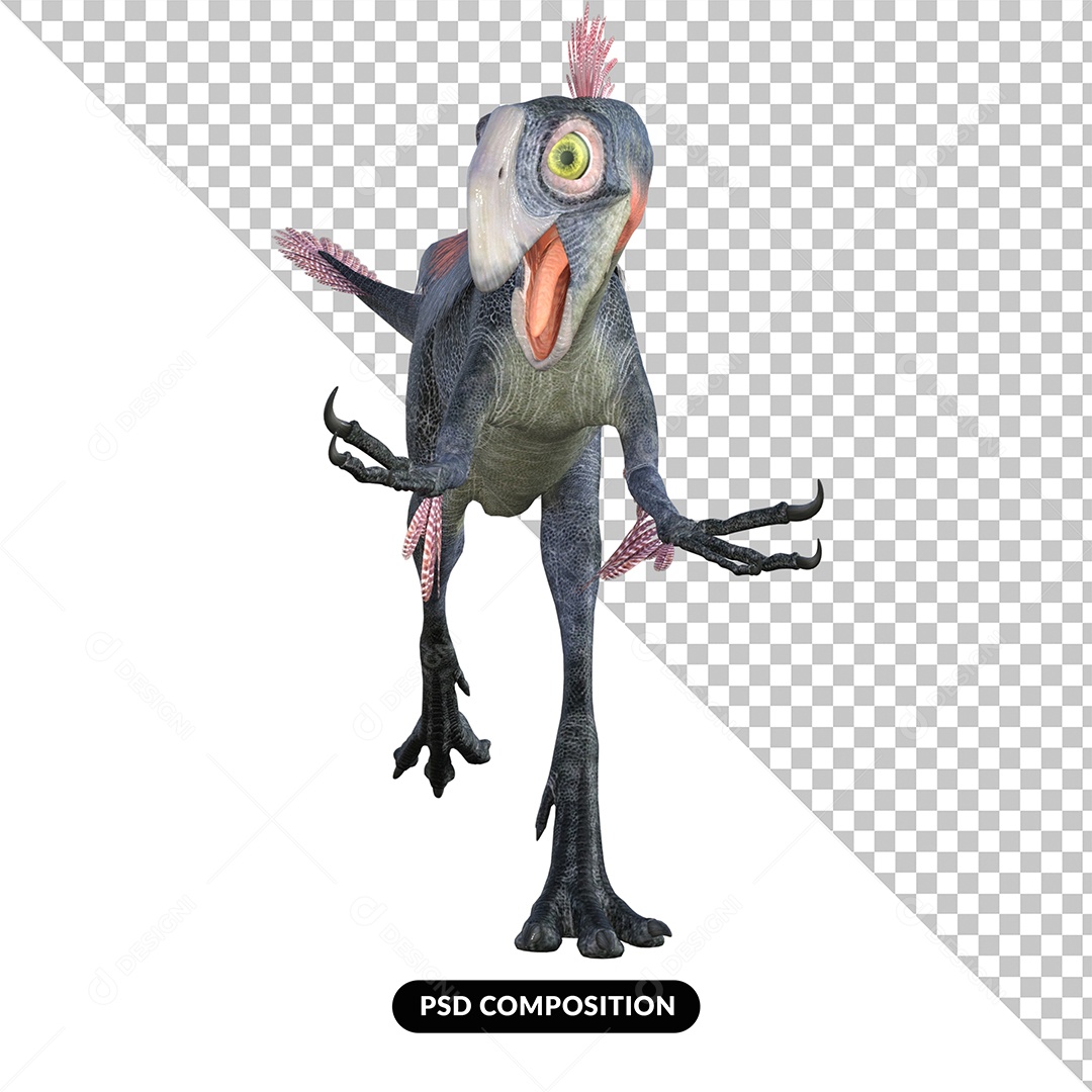 Gigantoraptor Dinossauro Elemento 3D para Composição PSD
