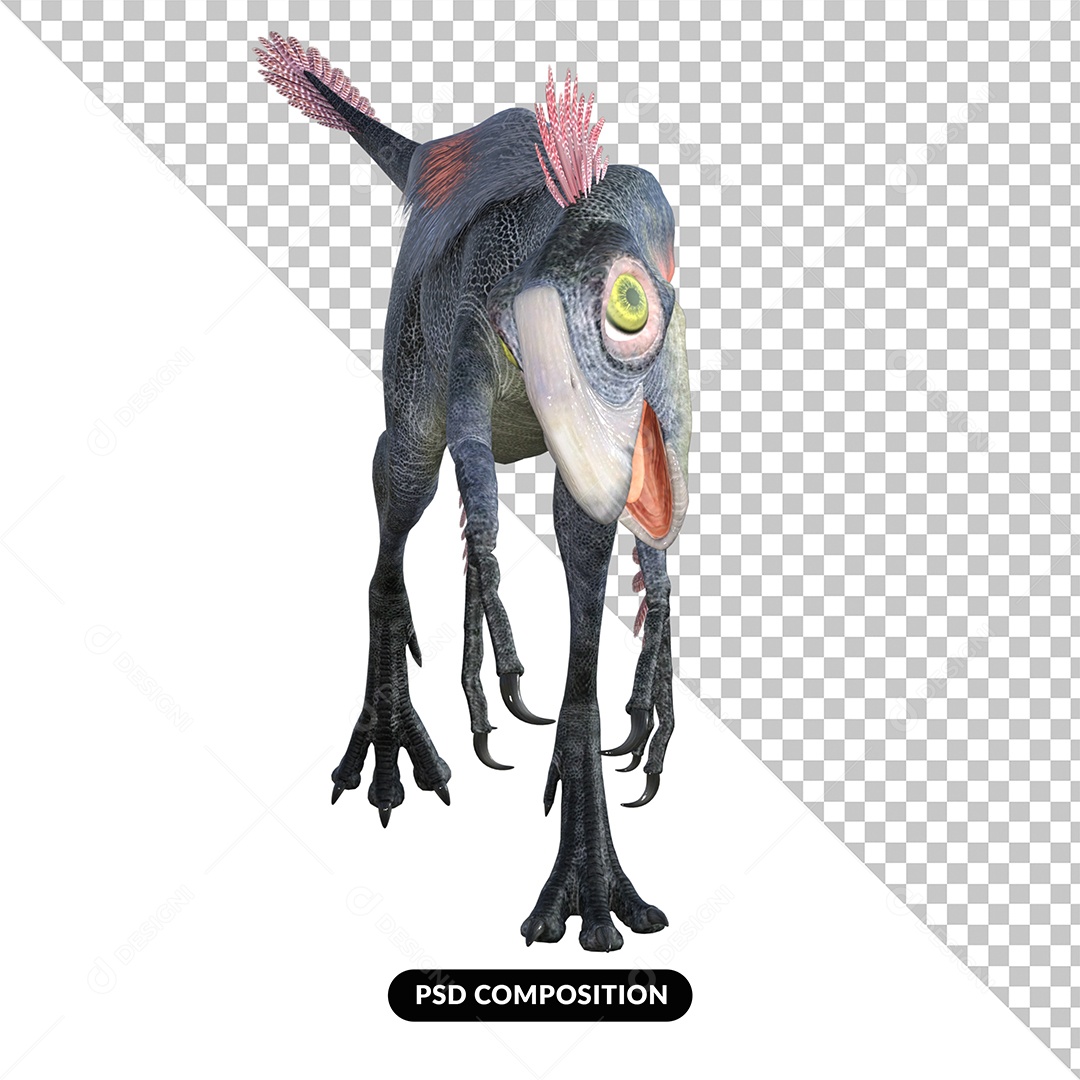 Gigantoraptor Dinossauro Elemento 3D para Composição PSD