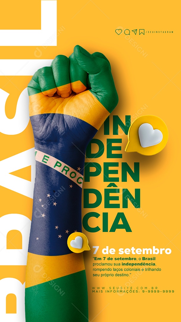 Social Media Story 7 De Setembro Independência Do Brasil PSD Editável