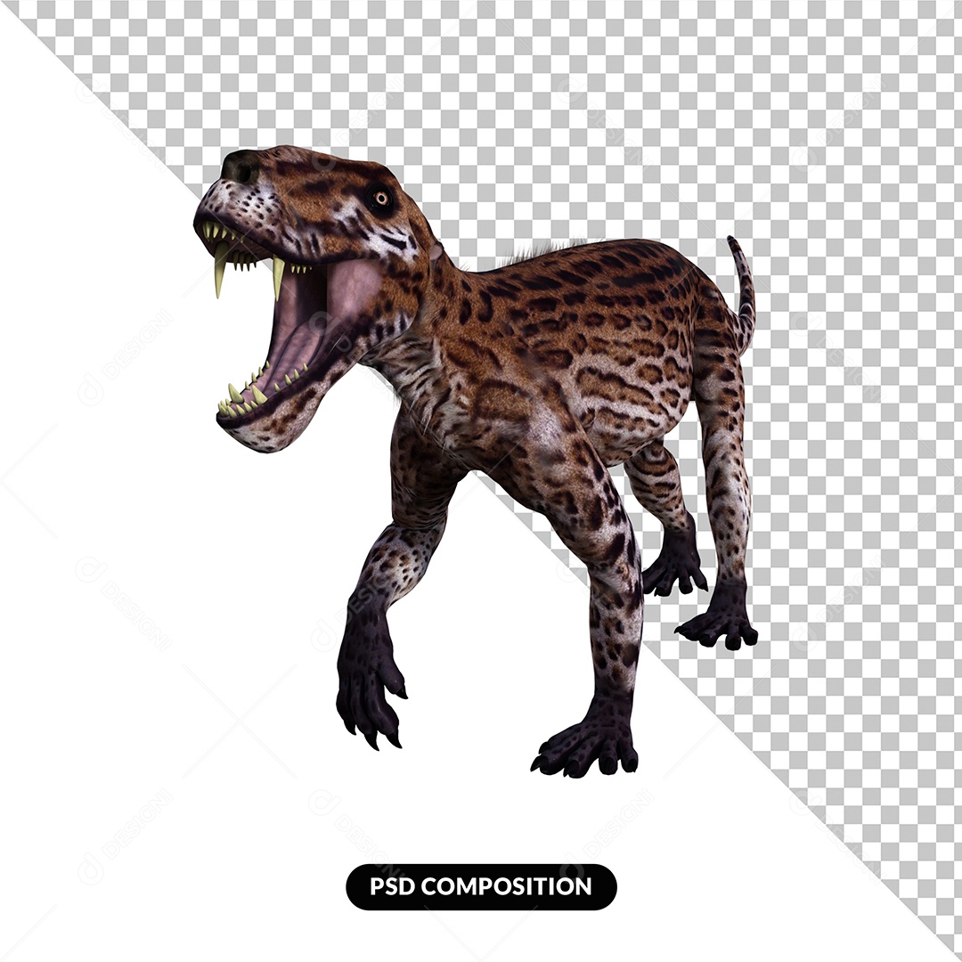Lycaenops Dinossauro Elemento 3D para Composição PSD