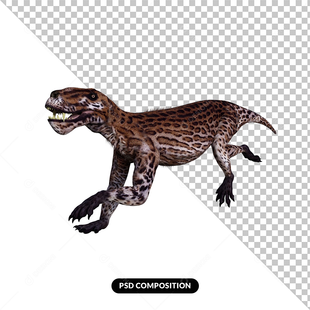 Lycaenops Dinossauro Elemento 3D para Composição PSD